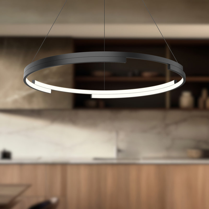 Anello Minor 1 - Light LED Unique/Statement Pendant, Black, 123.38" H x 32" W x 32" D