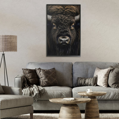 Bison Portrait Close Up Framed Giclee, design by Creative Studio