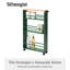 Tower Yamazaki Home Rolling Slim Storage Three Tier Utility Cart With Handle, Steel, Handle, Wheels-105474261