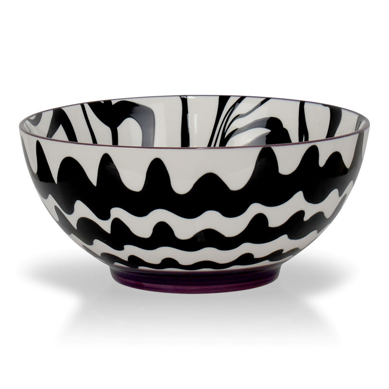 Chevron 3 Pc Bowl 7.5", Black