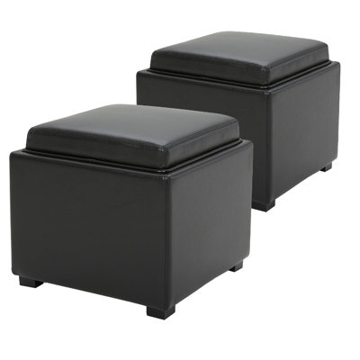 Brytnee Faux Leather Ottoman