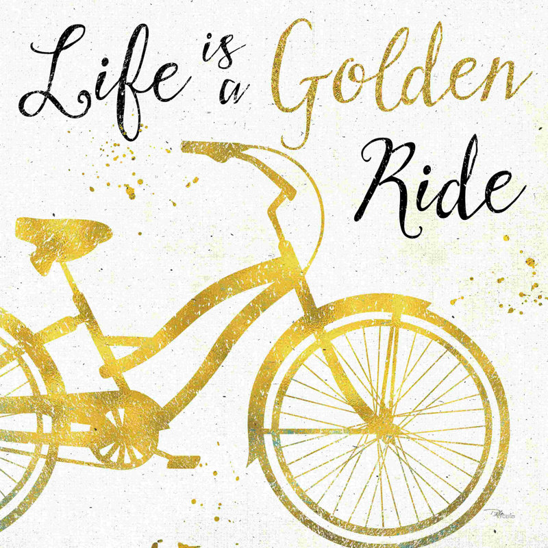 Golden Ride I, H 36 po x l 36 po, Non, Cadre simple noir