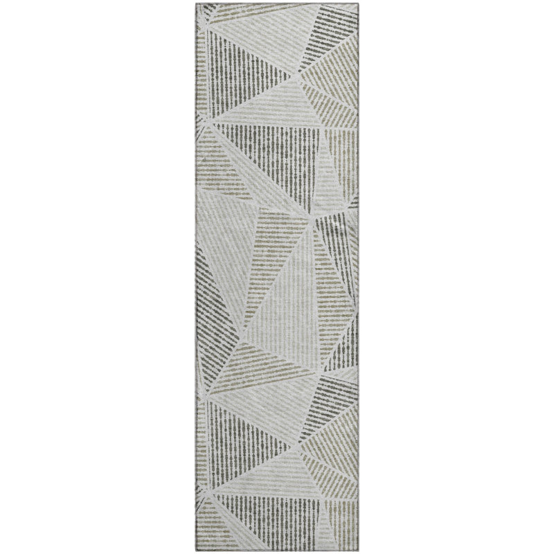 Premium Machine Washable Cerrito Taupe Rug, Runner 2'3" x 7'6"