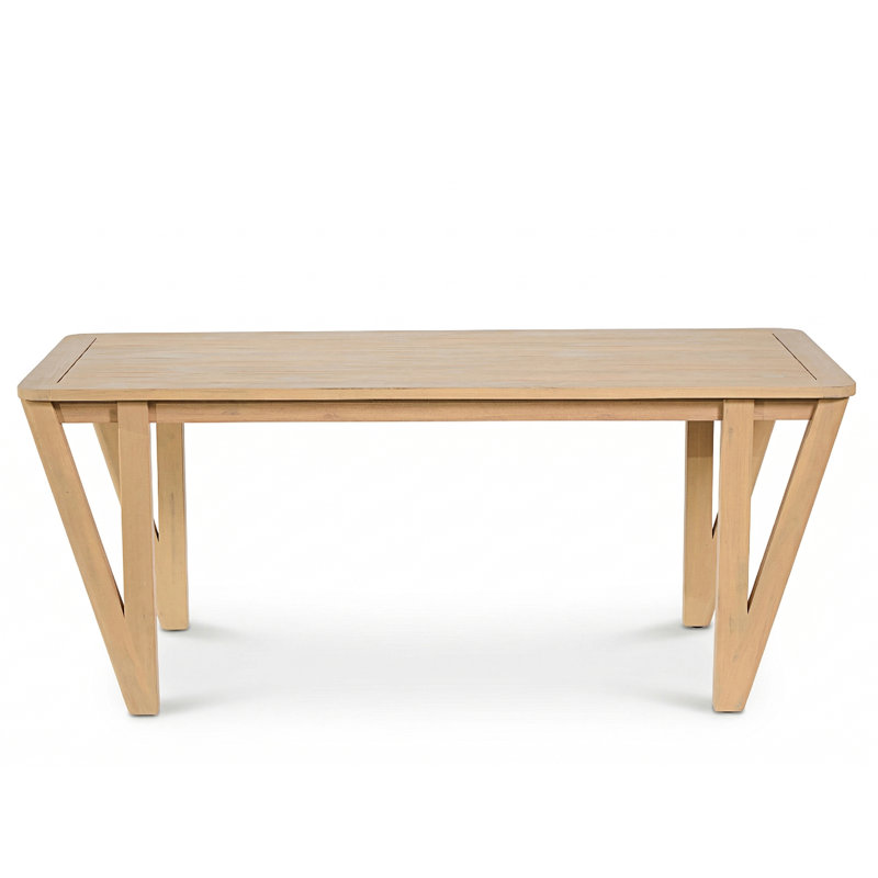 Table de salle à manger d'extérieur en bois d'acacia avec pieds en forme de V 70,75 po Zoe