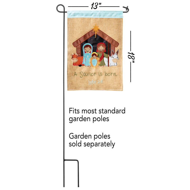 Crèche dans creche polyester 18 po x l 13 po drapeau de jardin