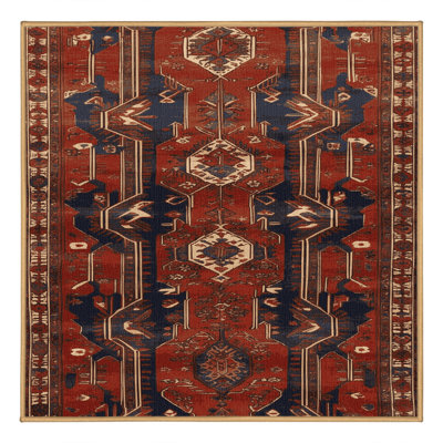 Machine Washable Persian Brown Area Rug