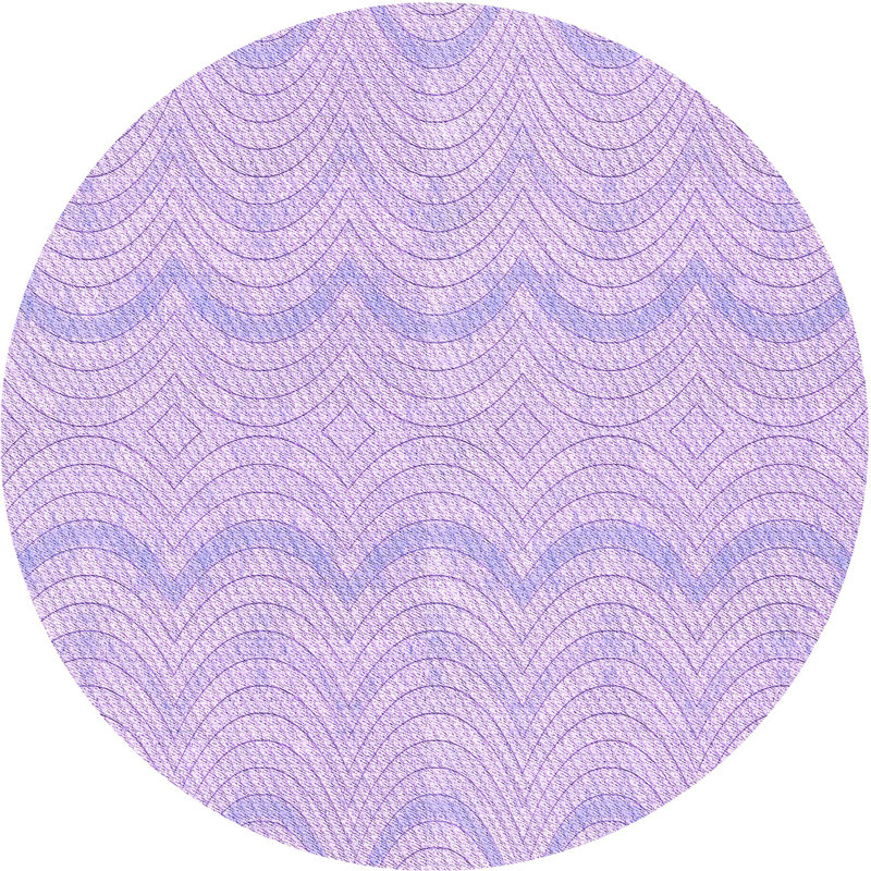 Tapis 100% à motif lavable à la machine 2989, Rond 6 pi