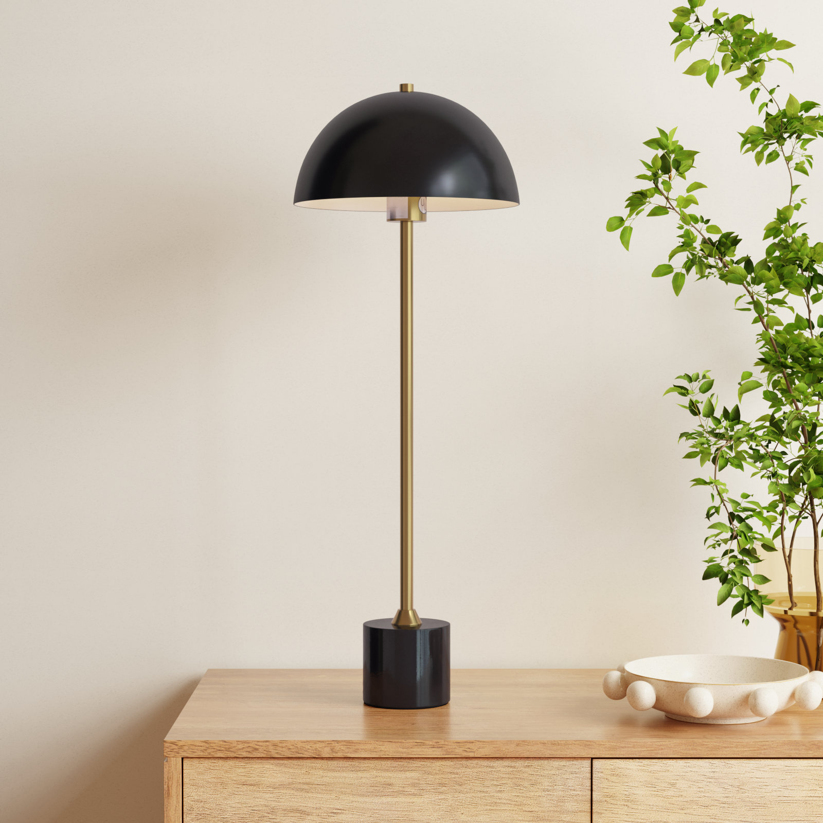 Marble Buffet Lamp, Black