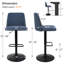 Tabouret de comptoir pivotant rembourré à base ronde (ensemble de 4)-132836225
