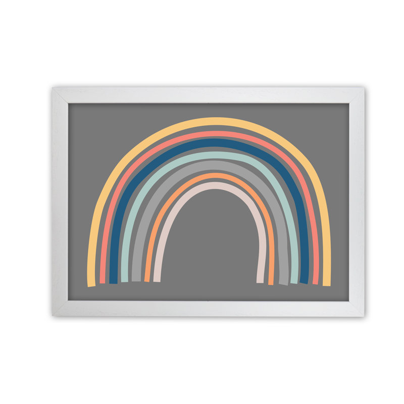 Rainbow On Grey Original - Print, White Frame, 21cm H x 30cm W x 3cm D