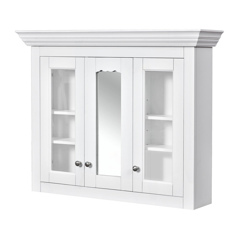 Armoire à pharmacie de 35 po avec miroir, 5 tablettes fermées et réglables