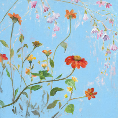 Wild Flowers On Cerulean IV by Sandra Iafrate - Wrapped Canvas Painting