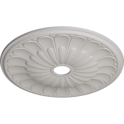 Endurathane Elsinore Ceiling Medallion, 26 3/4"OD x 3 5/8"ID x 1 3/8"P (Fits Canopies up to 3 5/8"), Hand-Painted Ultra Pure White Finish
