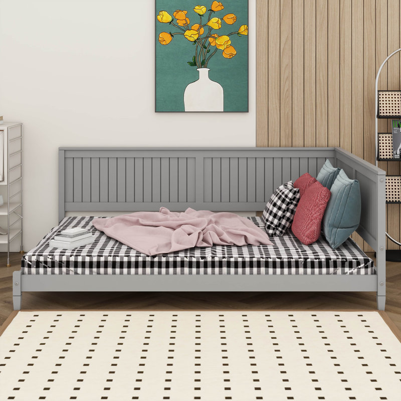 Ingus Wood Mid-Century Modern Daybed, Twin, Gray