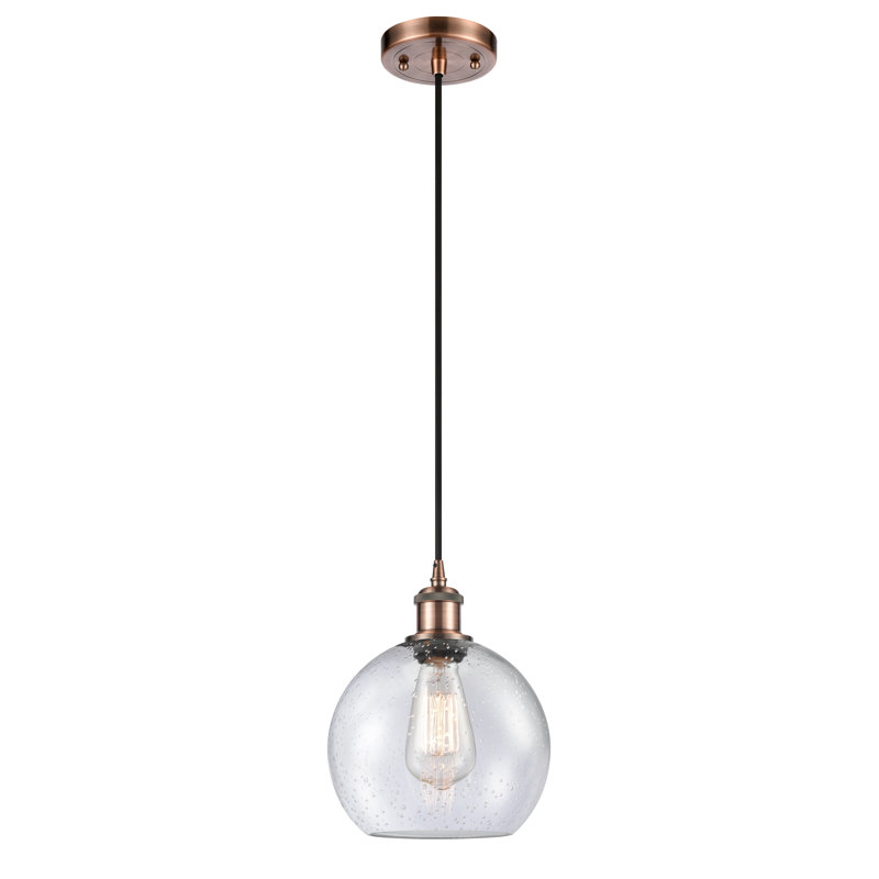Luminaire suspendu sphère 1 lumière Baptista, Grainé, Cuivre antique