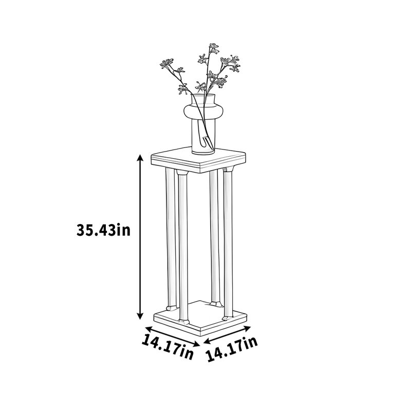 Ensemble de salon de jardin entièrement en bois massif bonsaï, H 35,43 po x L 14,17 po x P 14,17 po