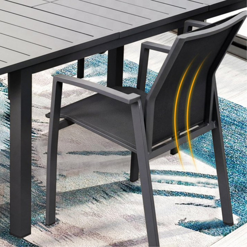 Ensemble de 4 chaises de patio en aluminium de 22,44 pouces de largeur, entièrement assemblées et empilables