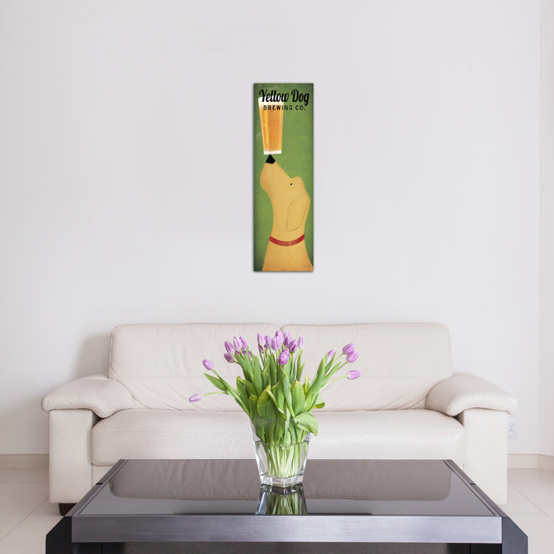 Reproduction d’art sur toile tendue jaune dog brewing co., H 36 po x l 12 po x P 1,5 po, Toile tendue