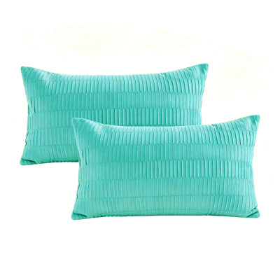 Pleated Velvet Lumbar Pillow Covers