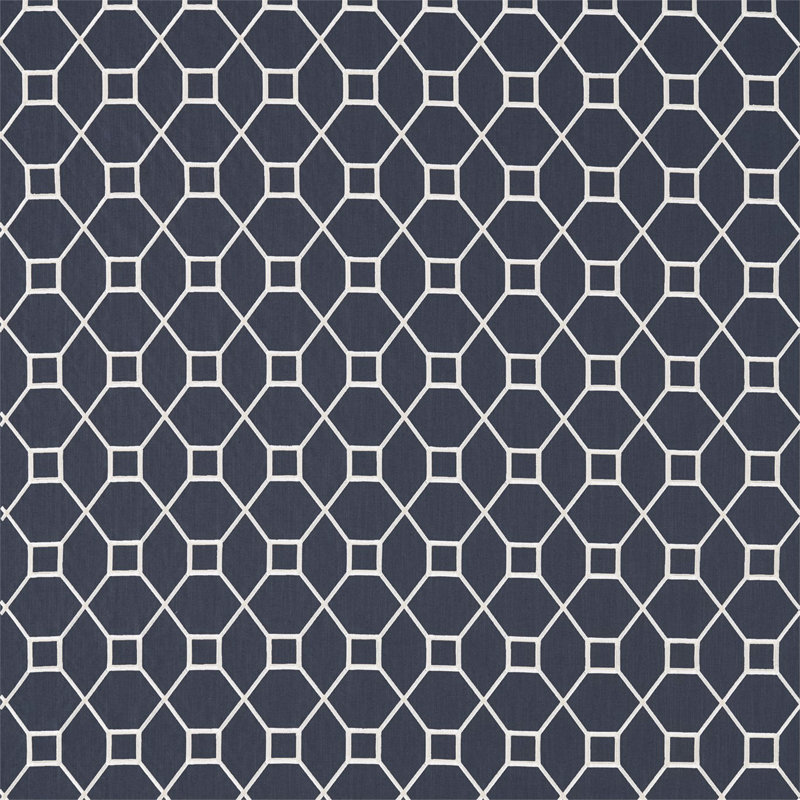Baroque Trellis Fabric, Indigo
