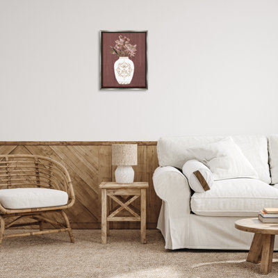  «Ornate Boho Vase», art mural encadré sur toile flottante par Janet Tava