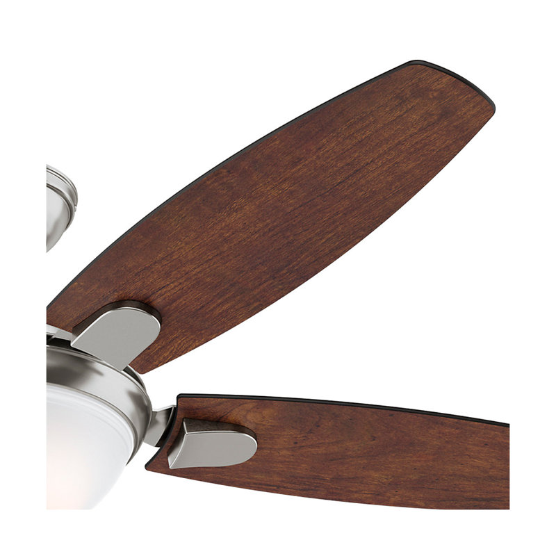 132cm Ceiling Fan with Light Kit, Dark Walnut/English Cherry, Brushed Nickel