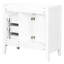 Base de meuble-lavabo 36 po. Blanc avec tiroirs. Armoire à tiroirs autoportante en bois massif et ornement. Solution de rangement moderne-1902026637
