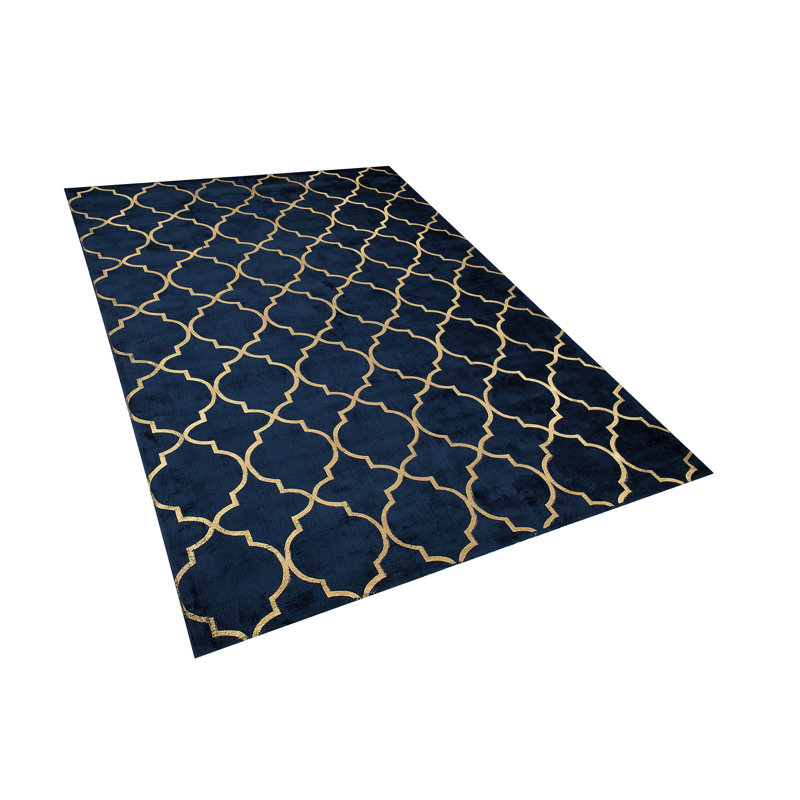 Eudora Geometric Viscose Hand Woven Area Rug, Rectangle 140 x 200cm