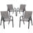 Stackable Patio Dining Chairs, Metal Textilene Modern For Backyard
