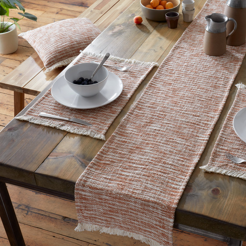 Cotton Abstract Rectangle Placemat, Terracotta