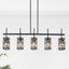 Luminaire suspendu linéaire pour îlot de cuisine à 5 lumières l 45,3 po Baconton avec détails en cristal