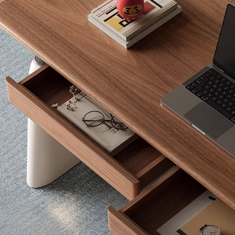 Design moderne avec une forme unique - bureau à 2 tiroirs, H 29,52 po x l 47,24 po x P 25,59 po