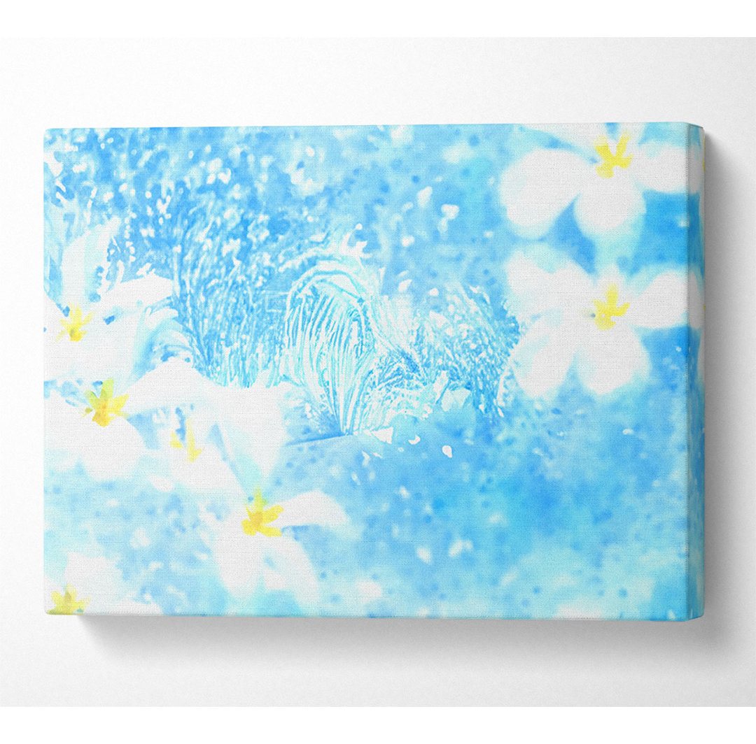 Plumeria Blue - Kunstdrucke auf Leinwand - Wrapped Canvas