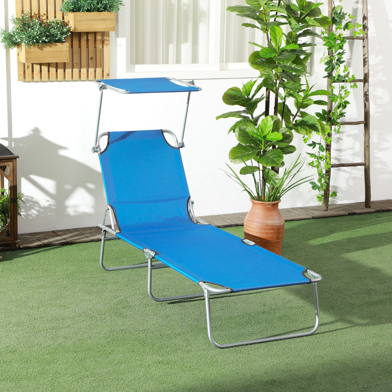 187cm Long Single Chaise, Blue