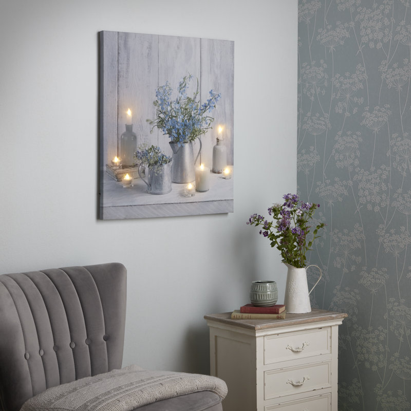 Art for the Home Something Blue LED Printed Canvas