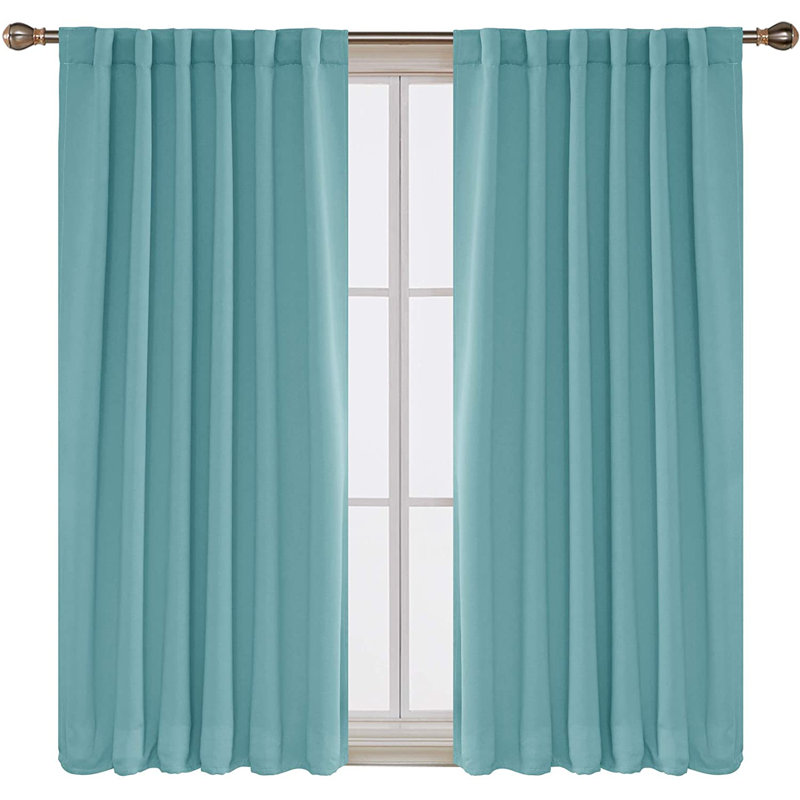 Cherlin Room Darkening Curtain Pair, 52" W x 63" L, Teal