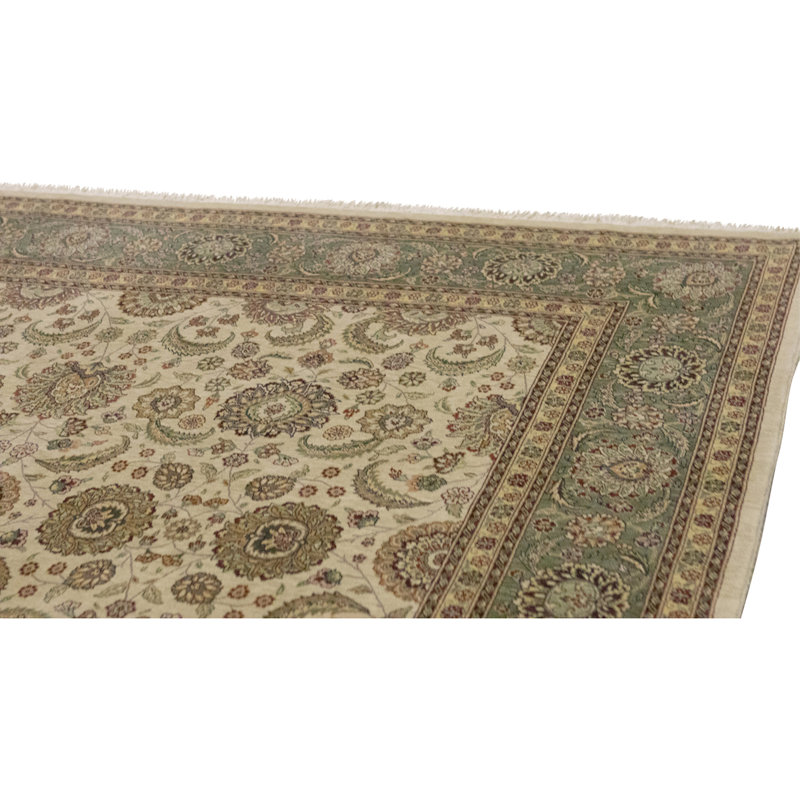 Tapis rectangulaire en laine noué à la main