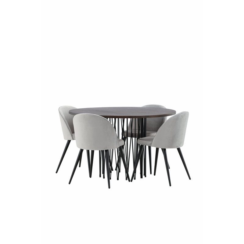 Castaneda 4 - Person Dining Set, Grey, Grey