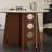 White&Walnut Round Sintered Stone Dining table-375124524