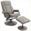 Fauteuils inclinables, fauteuil inclinable manuel pivotant en cuir de polyuréthane avec repose-pieds repose-pieds HOMcom | Gris ardoise | Base en acier-1160869090