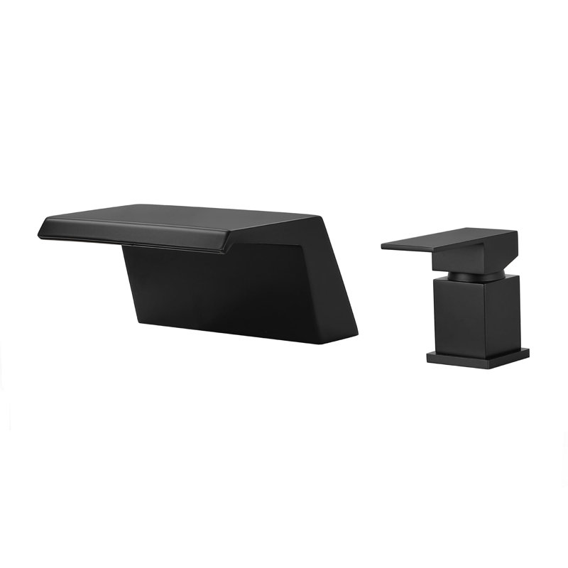 1 Handle Deck Roman Tub Faucet, Matte Black