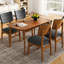 Table de salle à manger rectangulaire 5 pièces et 4 chaises rembourrées, base, surface facile à nettoyer style Mid-Century contemporain avec un design élégant peu encombrant