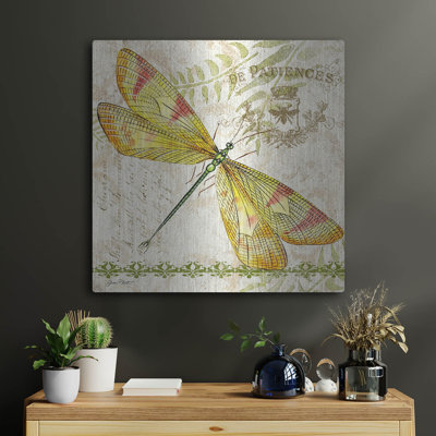  «Dragonfly Daydream 4» par Jean Plout, art mural en métal, 24 po x 24 po