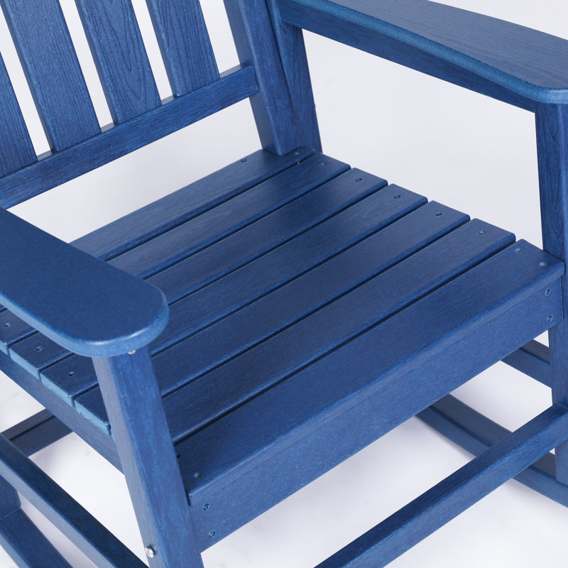 Ensemble de chaises berçantes toutes saisons avec table d'appoint, ensemble de chaises berçantes 3 pièces à texture de bois (comprend 2 chaises berçantes et 1 table)