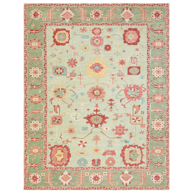 Mazar One-of-a-Kind Rectangle 9'3" X 11'10" New Age Area Rug Green