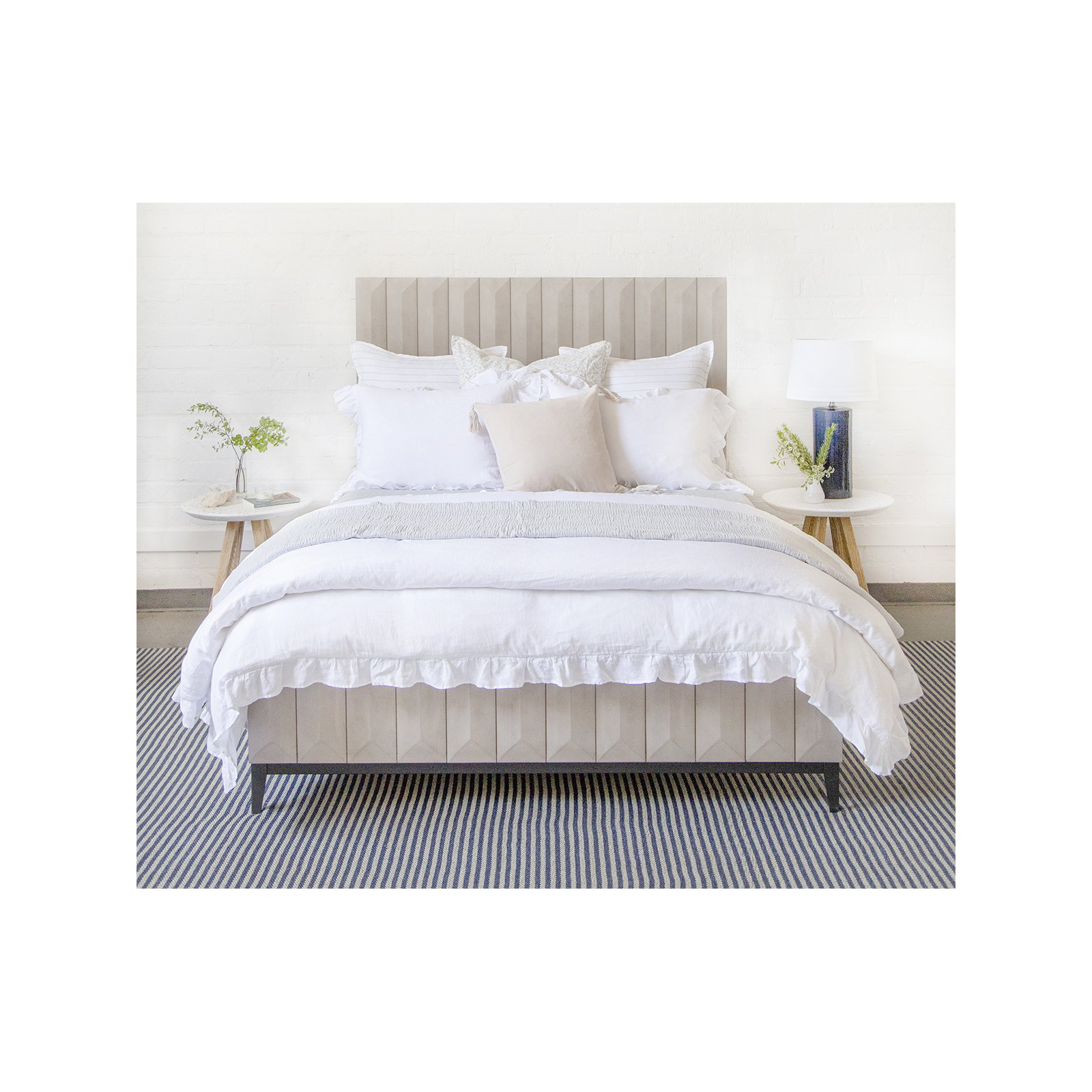 Nantucket Cotton Hand Woven Throw Blanket, Twin, Gray