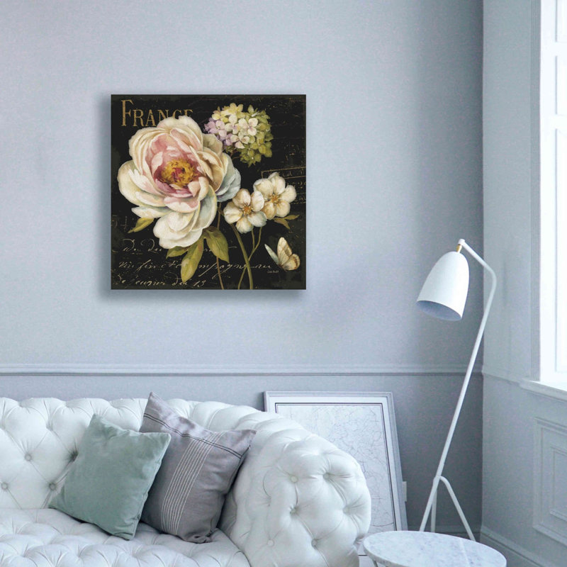 «Marche De Fleurs On Black» par Lisa Audit, art mural sur toile, H 37 po x l 37 po x P 1,5 po