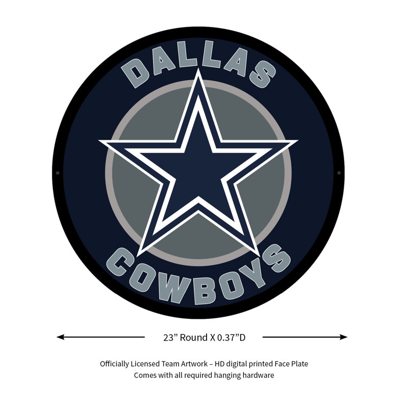 NFL LED Round Lighted Wall Sign, Dallas Cowboys