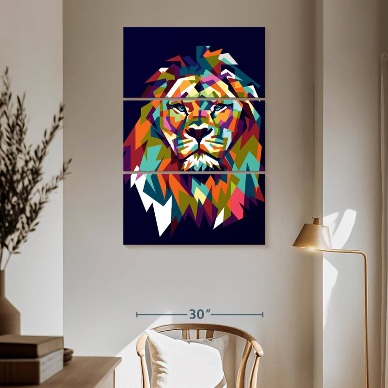 Brampt Lion Head Mosaic, 65" H x 42" W