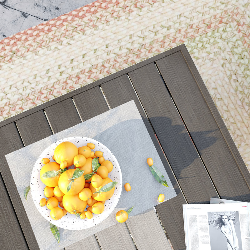 Hesson Outdoor Dining Table, Brush Wood Bony
